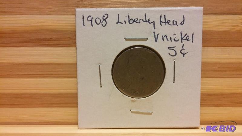 1908 LIBERTY V NICKEL FIVE CENT COIN...