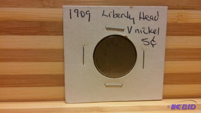 1909 LIBERTY V NICKEL FIVE CENT COIN...