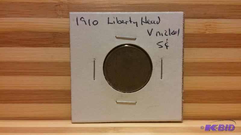 1910 LIBERTY V NICKEL FIVE CENT COIN...