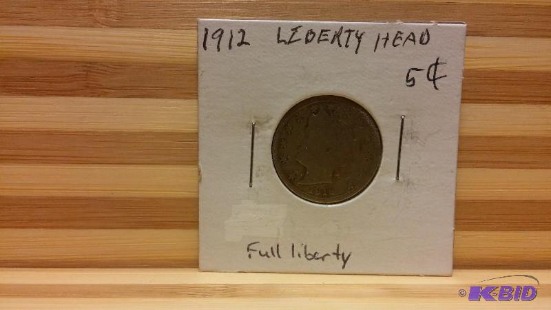 1912 LIBERTY V NICKEL FIVE CENT COIN FULL LIB...