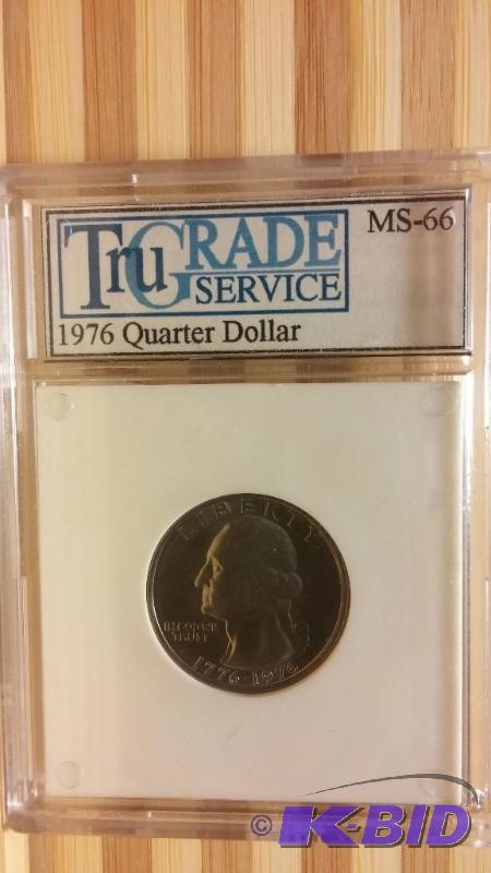 1976 WASHINGTON QUARTER MS 66 TRUGRADE SERVIC...
