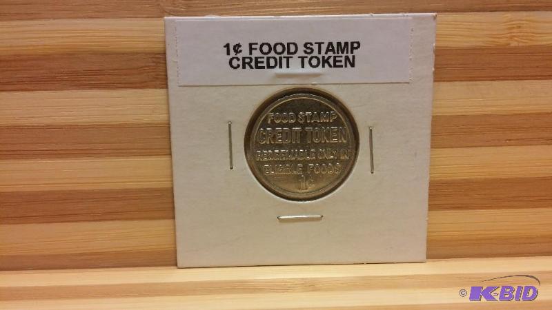 ONE CENT FOOD STAMP CHANGE TOKEN...
