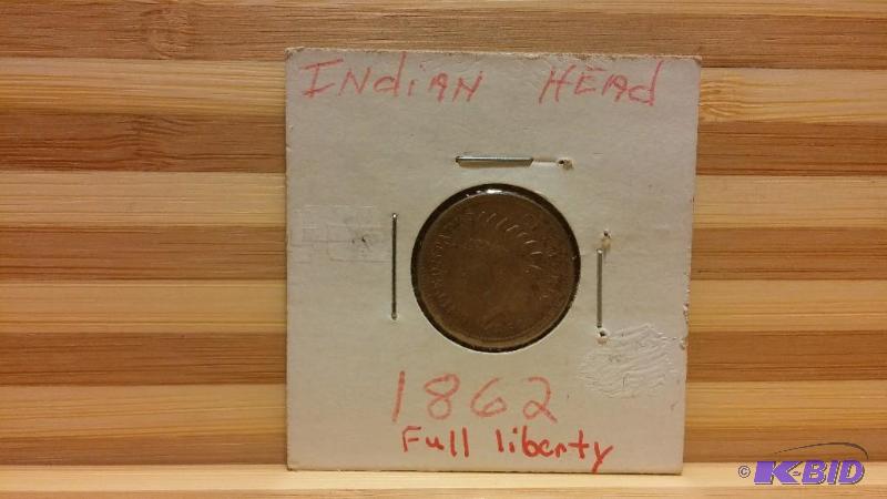 1862 INDIAN HEAD CENT ONE CENT COIN FULL LIBE...