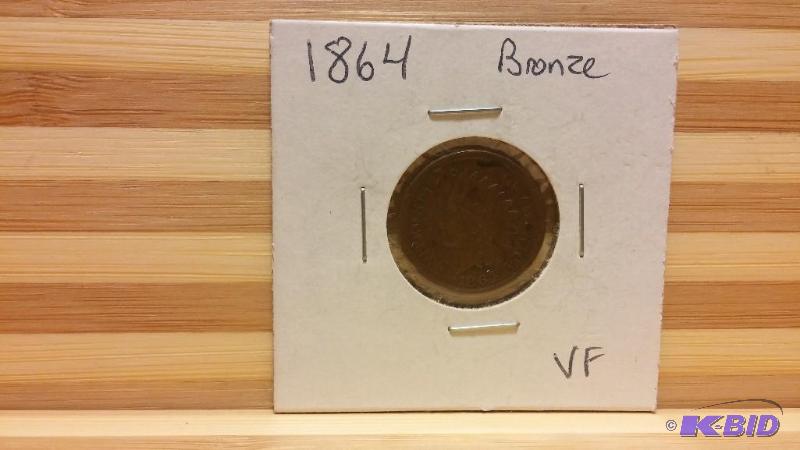 1864 BRONZE INDIAN HEAD CENT ONE CENT COIN...