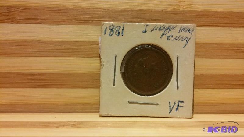 1881 INDIAN HEAD CENT ONE CENT COIN...