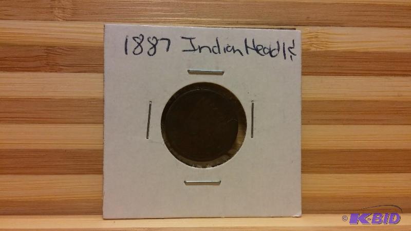 1887 INDIAN HEAD CENT ONE CENT COIN...