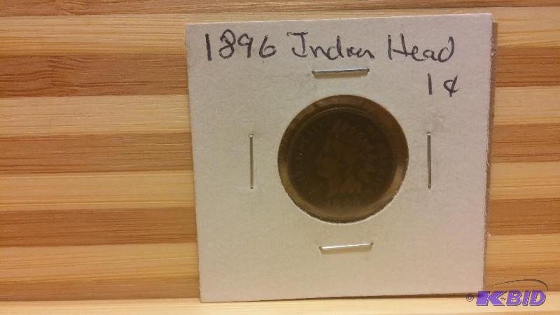 1896 INDIAN HEAD CENT ONE CENT COIN...