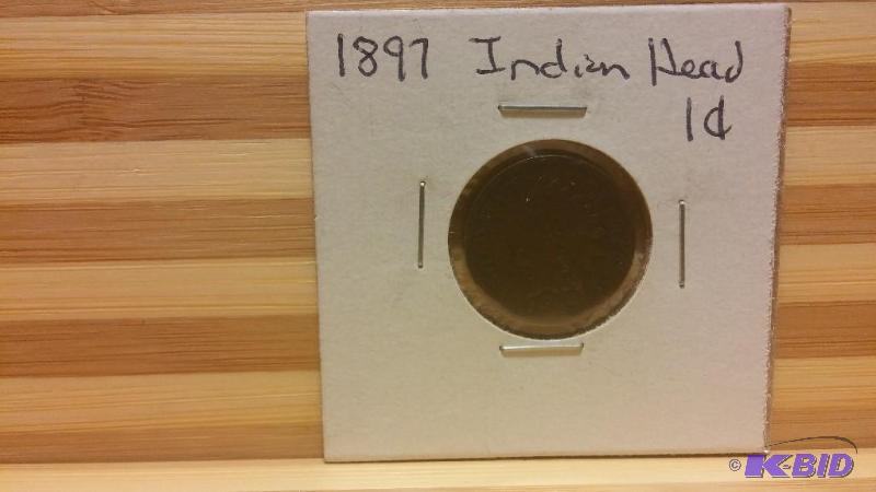 1897 INDIAN HEAD CENT ONE CENT COIN...
