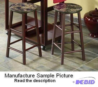 lot 18 image: Two Stools - Has faux marble top and wooden c...