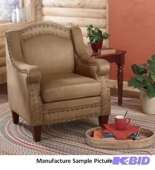 lot 29 image: Brown Microfiber Chair -&nbspDecorative anti...