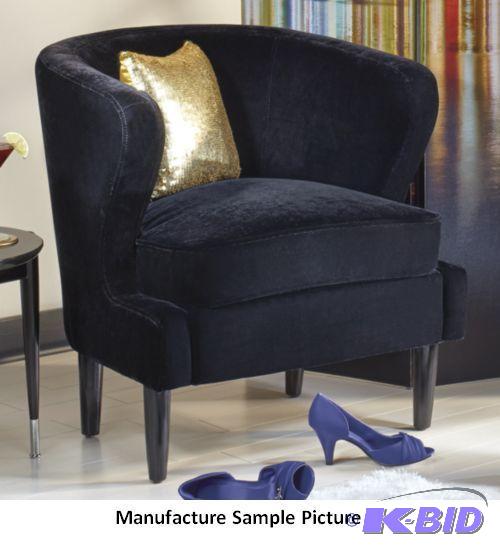lot 3 image: Black Velvet Cradle Chair -&nbspWith a back ...