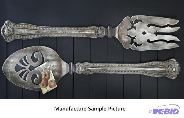 lot 31 image: Spoon and Fork Wall Art -&nbspEmbossed metal...