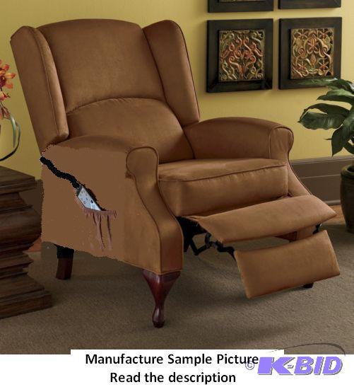 lot 7 image: Dark Brown Wingback Recliner Massage Chair - ...