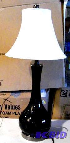 lot 90 image: Cityscape Lamp - Black ceramic base with glaz...