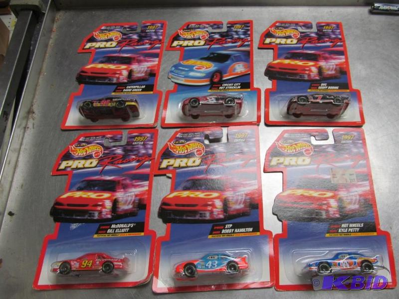 lot 140 image: Lot of 6 1997 Hot Wheels 164 NASCAR Die Cast Cars