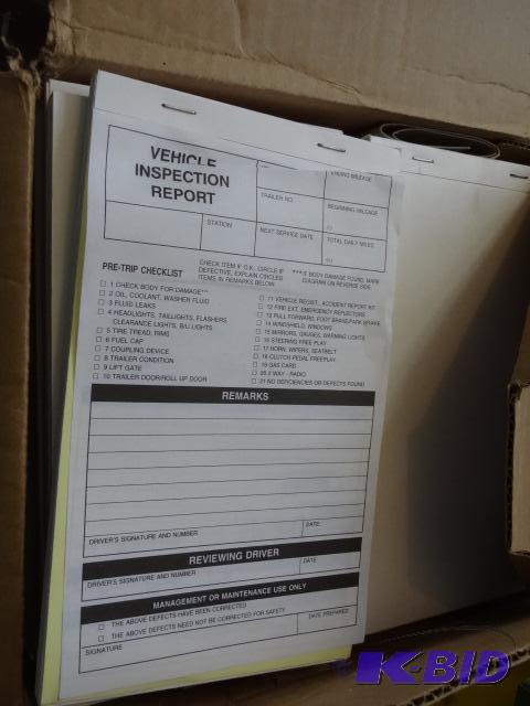 lot 12 image: Box Full of vehicle inspection books Qty 60...