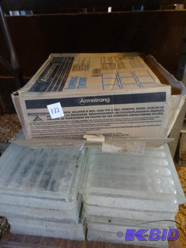 lot 122 image: 8X8X4 Glass Block. Qty 12 Armstrong Imperial ...