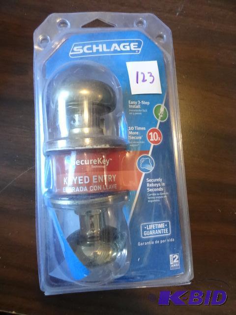 lot 123 image: Schlage Door Lock. No Key. Black and Decker K...