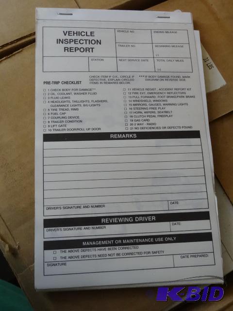 lot 14 image: Box Full of vehicle inspection books Qty 60...