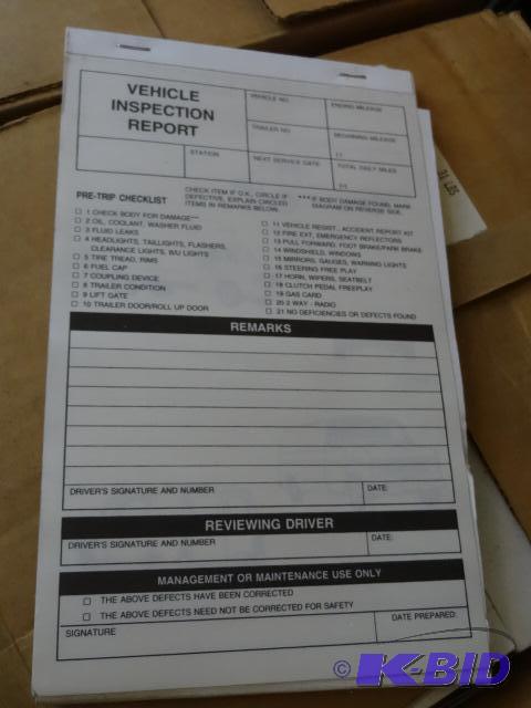 lot 16 image: Box Full of vehicle inspection books Qty 60...