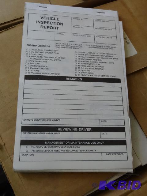 lot 17 image: Box Full of vehicle inspection books Qty 60...