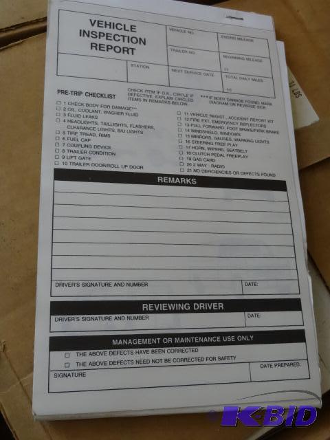 lot 18 image: Box Full of vehicle inspection books Qty 60...