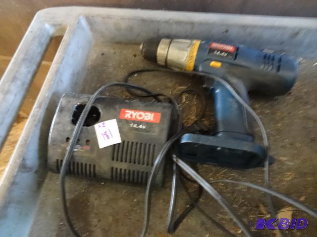 lot 181 image: Ryobi 14.4 Volt Cordless Drill No Battery...