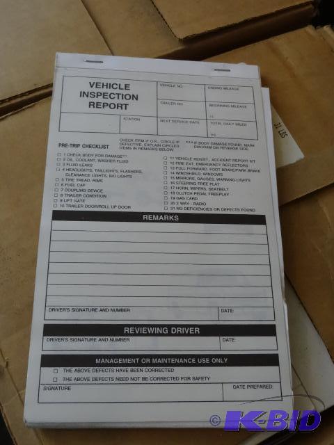 lot 19 image: Box Full of vehicle inspection books Qty 60...