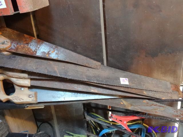 lot 192 image: 9 Vintage Hand Saws...