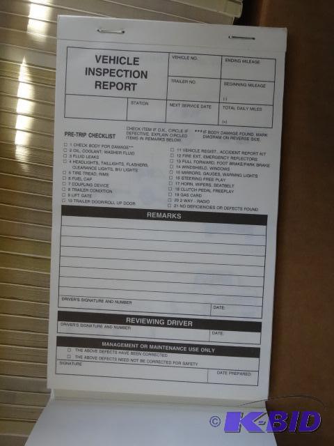 lot 20 image: Box Full of vehicle inspection books Qty 56...