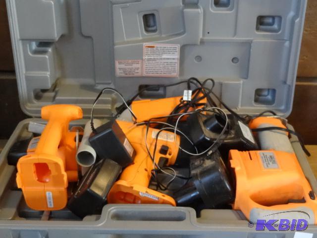 lot 211 image: CE 4 Piece Cordless Tool Kit, 1 Battery and 1...