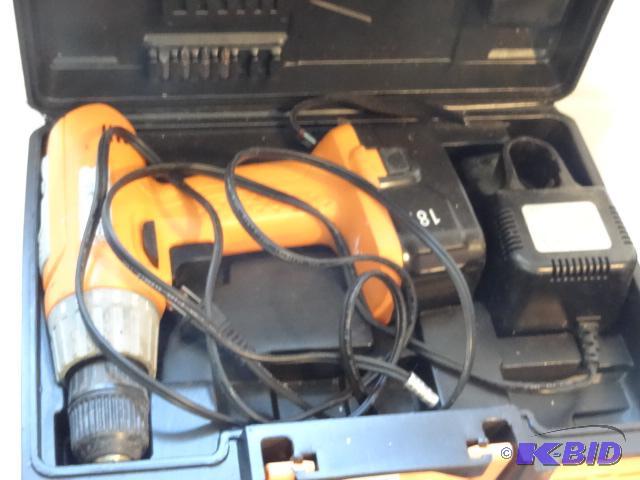 lot 217 image: CE 18 Volt Cordless Drill Battery and Charger...