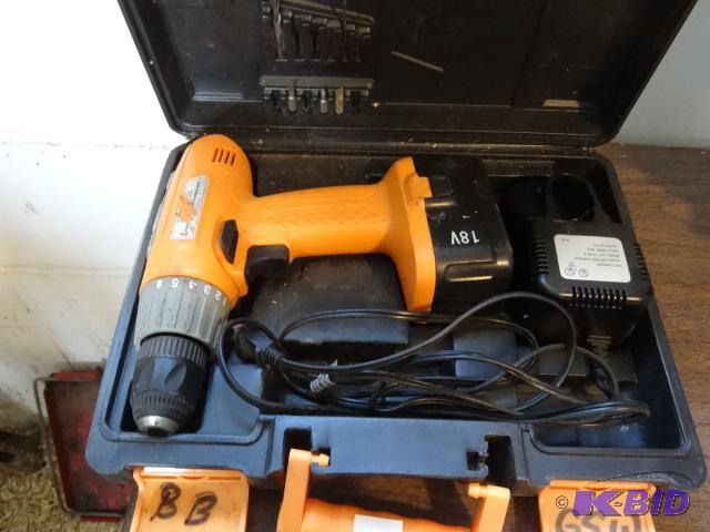 lot 219 image: CE 18 Volt Cordless Drill Battery and Charger...