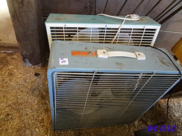 lot 231 image: 20" Box Fans, Qty 2...