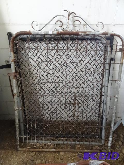 lot 248 image: 2 vintage and one newer metal Fence Gates...