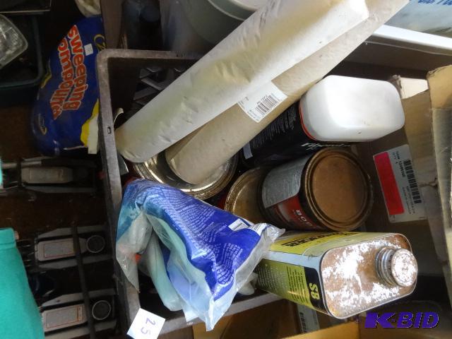 lot 25 image: Plastic Bin of misc Body repair fiber glass a...