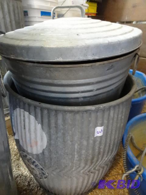 lot 263 image: 3 Galvanized Tubs for Various uses...