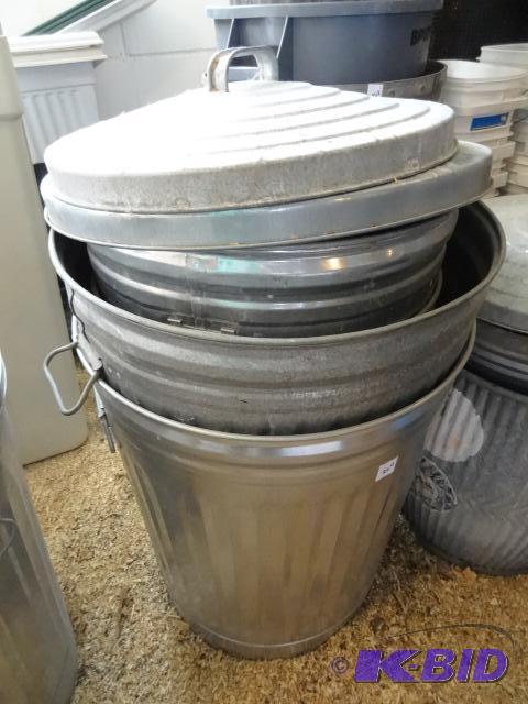 lot 264 image: 4 Galvanized Garbage Cans...