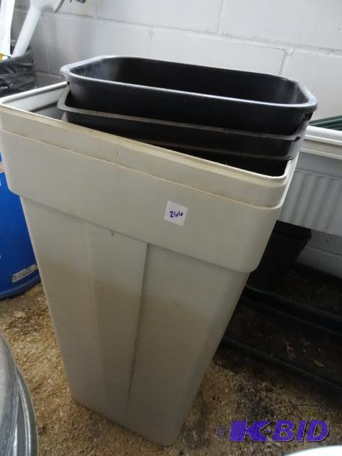 lot 266 image: 1 Plastic Water Softener Salt Bin and 2 Garba...