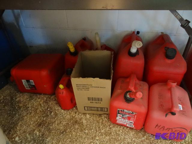 lot 284 image: 8 Fuel Cans. Not all have Spouts...