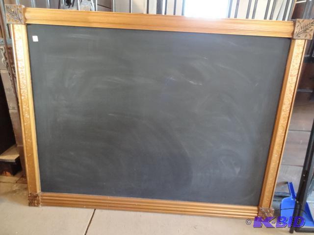 lot 299 image: Large Black Board in Wood Frame 71 X 54...