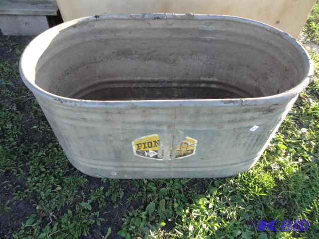 lot 307 image: Galvanized Stock Tank 48 X 27 X 24...