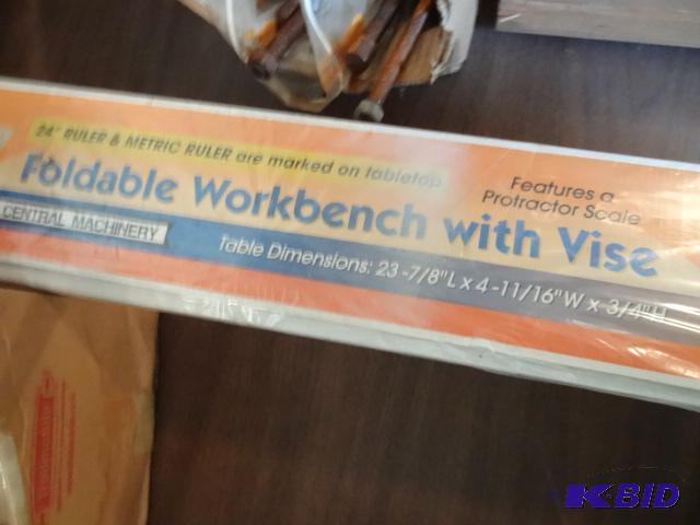lot 74 image: Foldable Work Bench with Vise. New in Box...