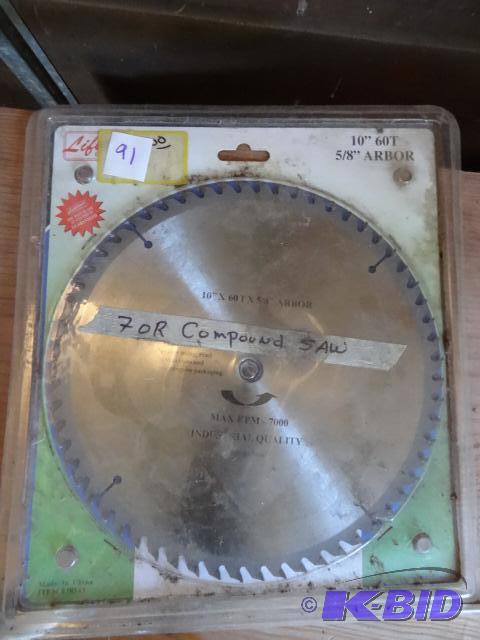 lot 91 image: 10" Saw Blade, New...