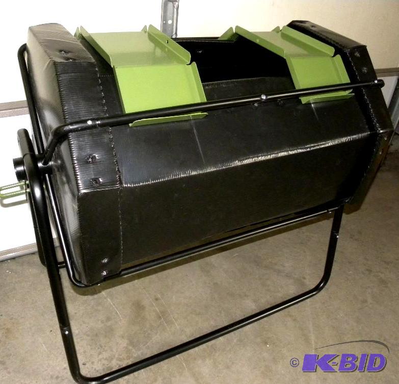 Compost Tumbler, heavy duty steel frame, blac...