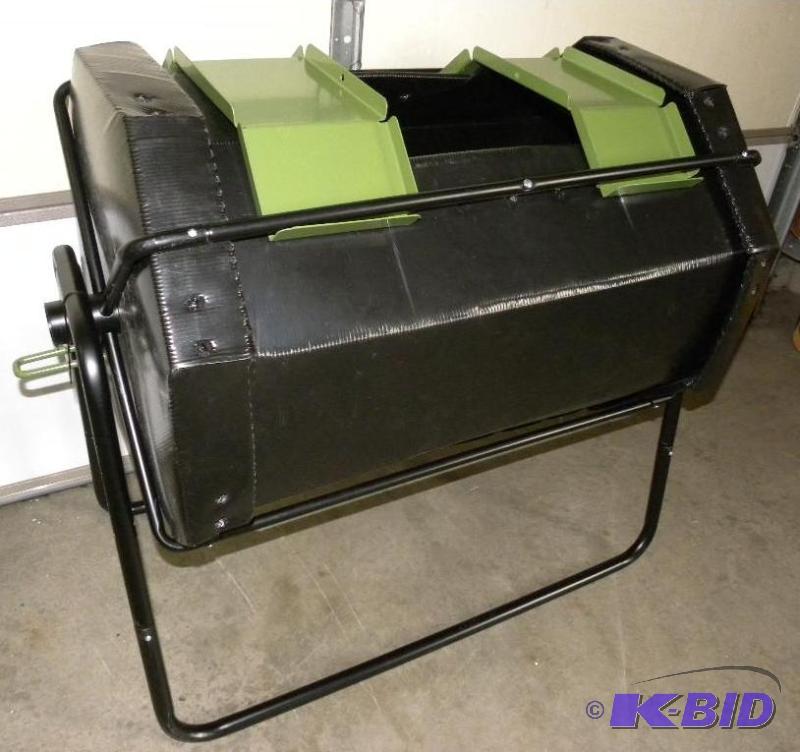 Compost Tumbler, heavy duty steel frame, blac...