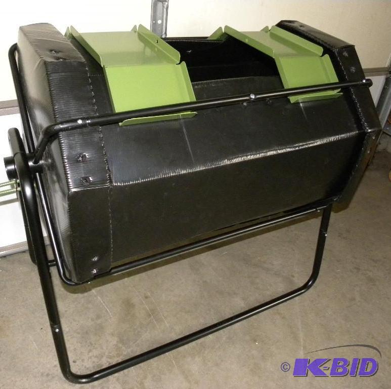 Pair of Compost Tumblers, heavy duty steel fr...