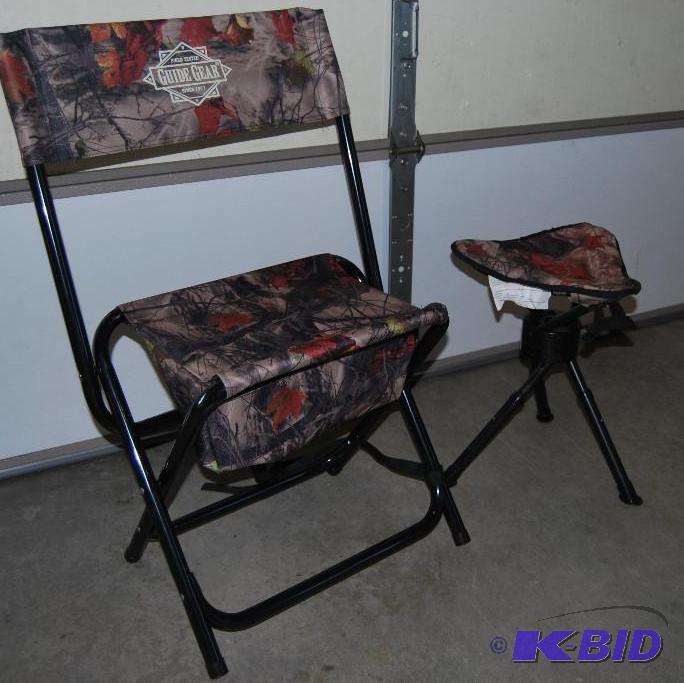 Pair of a Tripod Swivel Blind Stool with adju...