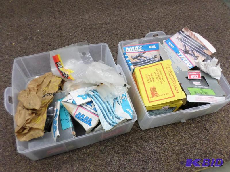 lot 129 image: (2) Bins Of Assorted Nails...