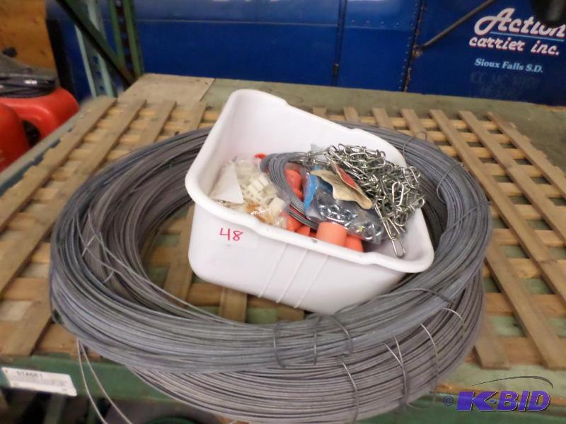 lot 48 image: Lot Of Light Duty Chains, Electric Fence Spo...